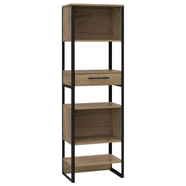 Tall narrow deals wooden bookcase